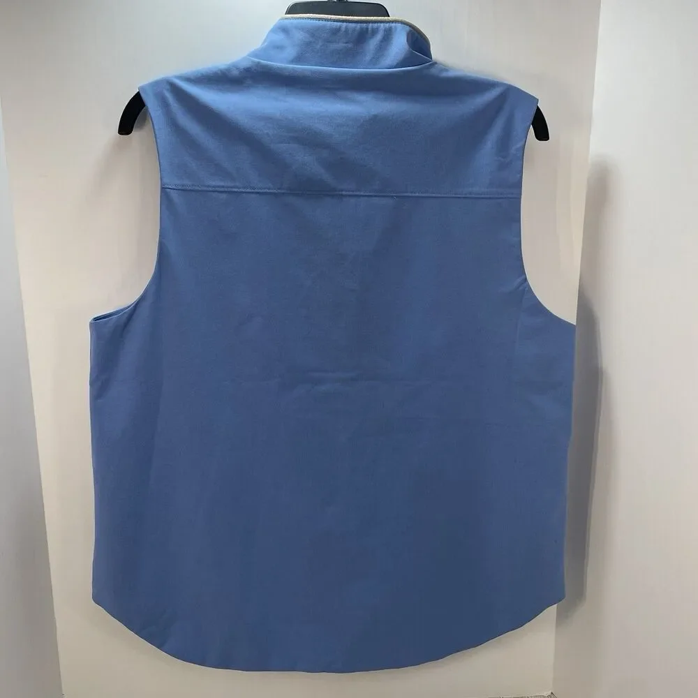 Peter Millar Womens L Surge Golf Full Zip Stretch Vest Light Blue - Picture 2 of 8